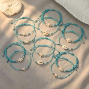 ชุดเครื่องประดับแฟชั่น สร้อยข้อมือเชือกเคลือบลายเต่า หอยทะเล ปลาดาว ประดับลูกปัด หลายชั้น สไตล์เรโทรชายหาด ของขวัญสำหรับทุกเพศ - Product Image 3