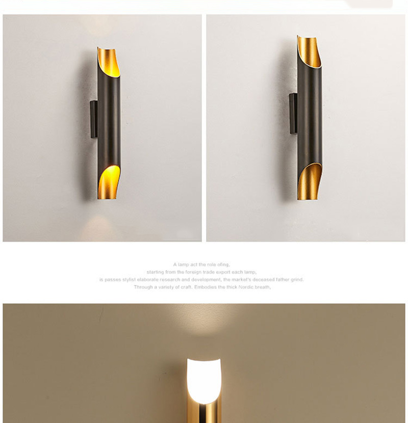 Nordic Wall Mounted Light Home Corridor Indoor up down Lighting Wall Sconce Fixture Modern led Gold Wall Lamps