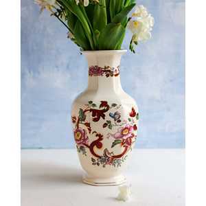 Vase en argile rose chartreuse artisanal de grande taille par Mason, style chinois rustique, décoration de table ou de sol pour la maison, pour Pâques - Product Image 4