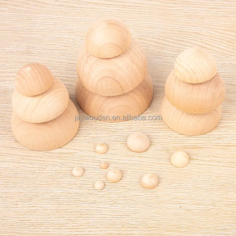 Medias bolas de madera pequeñas naturales sin terminar de 2 pulgadas para manualidades de madera y proyectos de bricolaje Bola de madera de 50mm