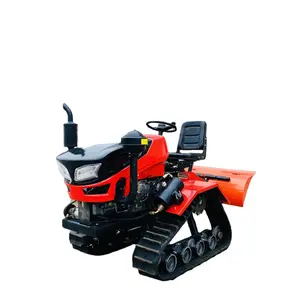 Plough machine cultivator 2-stroke dieseL engine tractor mini crawler cultivator