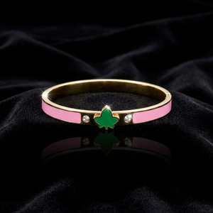 Bracciale braccialetto in acciaio inossidabile edera personalizzato in acciaio inossidabile rosa verde gioiello da <span class=keywords><strong>donna</strong></span> gioiello in smalto acero edera braccialetti braccialetto - Product Image 4