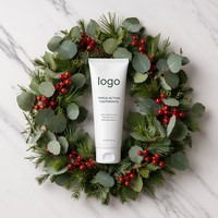 Dentifrice de Noël festif, emballage personnalisé avec logo, vente en gros, en vrac, marque privée, blanchissant naturel aux herbes, jetable