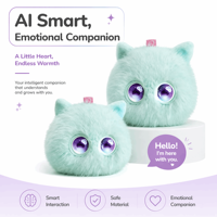 Ours Compagnon IA à Cœur Batteur en Peluche Douce avec Réflexions Émotionnelles Musicales pour la Relaxation, Animal de Compagnie de Bureau, Cadeau pour Enfants ODM