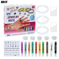 Kinder DIY Eis-Schmuck Deko-Bastelset 3D-Malset Erstelle Deine Eigenen Ringe Armbänder Kreatives Handgemachtes Kunst-Spielzeug Geschenk für Kinder
