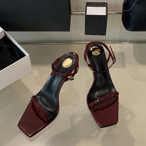 Sandalias de Tacón Alto con Punta Cuadrada y Tacón Metálico, de Charol, para Mujer, Diseño de Moda 2025, Zapatos de Boda - Product Image 2