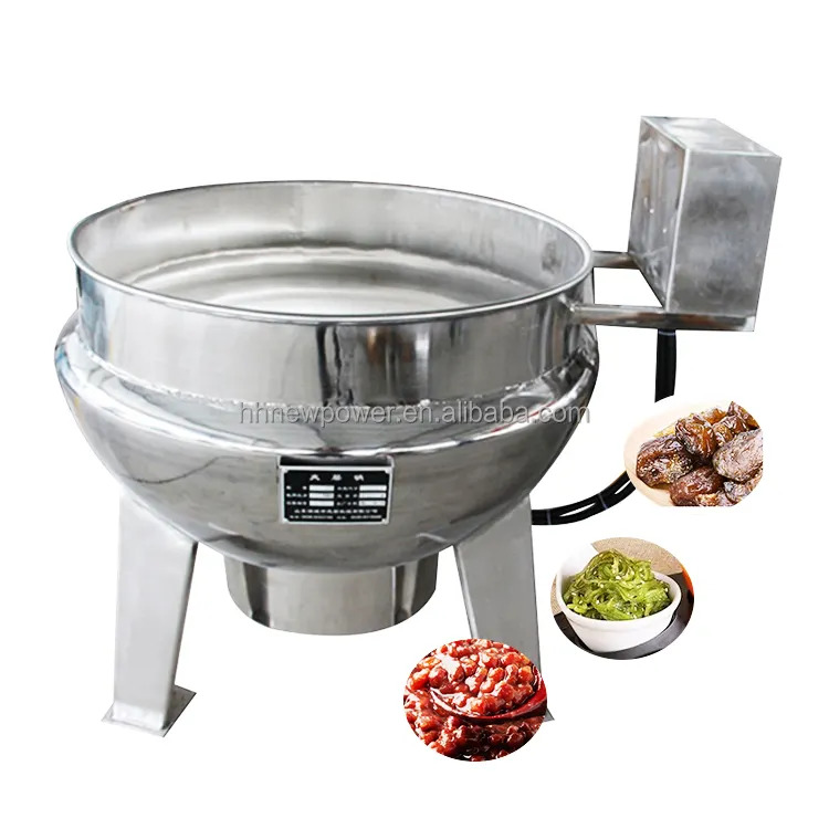 Boiler Sugar Caramel Jam Cooker Tilt Agitator memasak uap memasak Pot Mixer Jaket mesin ketel dengan Mixer