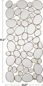 Factory Outlet Luxury <strong>Pebble</strong> Design Decorative <strong>Mirror</strong> with Aluminum Frame 5mm Thickness Hard Design Deformation - Product Image 5