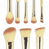 Pinceaux de maquillage Dongshen à poils synthétiques doux avec manche en bois pour anticernes et eye-liner, véganes, personnalisables avec logo, style estompeur