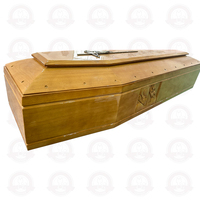 Ataúd de Madera Estilo Europeo, Certificado FSC, Ecológico, para Uso Funerario, Tamaño Personalizable, Directo de Fábrica