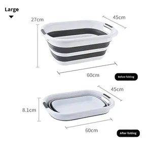 Bassin pliable en plastique moderne et écologique <span class=keywords><strong>de</strong></span> 40 L, forme ovale, pour la lessive, le <span class=keywords><strong>bain</strong></span> des animaux domestiques, <span class=keywords><strong>panier</strong></span> <span class=keywords><strong>de</strong></span> <span class=keywords><strong>salle</strong></span> <span class=keywords><strong>de</strong></span> <span class=keywords><strong>bain</strong></span> multifonctionnel - Product Image 3