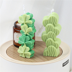 Molde de Silicona Antiadherente para Jabón y Velas con Formas 3D de Flor, Cactus, Margarita, Corazón y Trébol de la Suerte, para Resina Epoxi DIY - Product Image 4