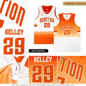 Maillot de basket-ball personnalisé orange et blanc double face pour le sport - Product Image 6