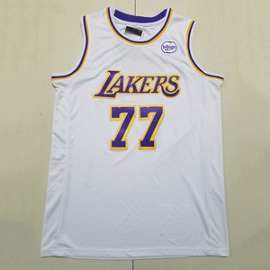 เสื้อบาสเก็ตบอลผู้ชายรุ่นใหม่ขายดี หมายเลข 77 ลูก้า ดอนชิช ลอสแอนเจลิส เสื้อเจอร์ซีย์ปักลายกีฬา เสื้อยืด - Product Image 3