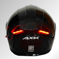 Nouveau casque rabattable avec feu arrière LED matériau ABS moto double visière Flip et doublure amovible/lavable