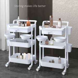 Zxm High Quality Hot Selling Beauty <b>Salon</b> Trolley Factory White Easy Assembly Plastic Beauty SPA Trolley With Two Three Layers - Product Image 3