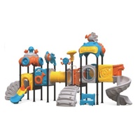 Grand ensemble d'équipements de jeu pour enfants en plastique et acier pour l'extérieur, idéal pour les parcs de loisirs et les aires de jeux commerciales