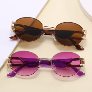 הפסד Eyewear 22006 אופנה 2023 רטרו אמנות נובו בציר סגנון עגול מתכת Steampunk משקפי שמש - Product Image 4