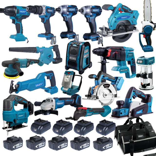 Brand EKIIV High Quality Cordless Impact Wrench Tools 18V Cordless Lithium-Ion Combo Tools Kits