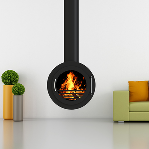 Estufa de <span class=keywords><strong>Leña</strong></span> de Diseño Innovador, Chimenea Colgante con Puerta de Vidrio, Calefacción Interior - Product Image 2