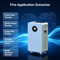 Batería de Almacenamiento de Energía Doméstica Directa de Fábrica 5kWh 10kWh 16kWh 20kWh Sistema Híbrido Solar Residencial BESS Fuera de Red con Volante de Inercia
