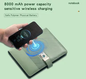 効率的で安全なスマートワイヤレス充電ノートブックは、指紋パスワードロック付きの電源をカスタマイズできます