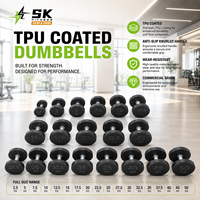Ensemble d'haltères ronds SK TPU, équipement d'entraînement professionnel à poids libre pour salle de sport commerciale, centre de fitness et entraînement à domicile