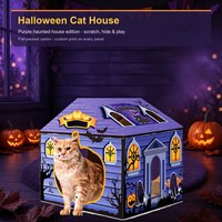Griffoir pour chat en carton pour Halloween, motif citrouille, fantôme, chauve-souris, taille compacte, pour chats d'intérieur, vente en gros