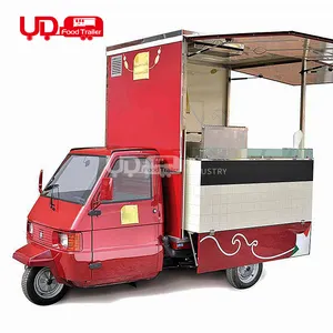 UrDream 3 Rodas Ape Coffee Bar Tuk Tuk Food Truck Churrasco Motocicleta Triciclo Elétrico Food Cart Cook Trailer
