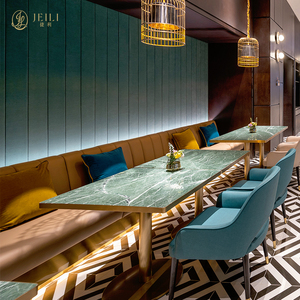 Suministros personalizados para restaurantes <span class=keywords><strong>de</strong></span> Hotel Pub, tela moderna, asientos <span class=keywords><strong>de</strong></span> cabina <span class=keywords><strong>de</strong></span> restaurante verde oscuro para restaurante, asientos <span class=keywords><strong>de</strong></span> cabina <span class=keywords><strong>de</strong></span> banquetes - Product Image 2