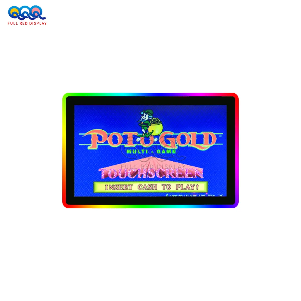 Customized 19'' 22'' Pot O Gold Capacitive Touch Screen LCD Game Monitor Touch Screen With Colorful Led Light