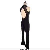 Combinaisons de patinage artistique LIUHUO pour filles et femmes, tenues de performance noires, justaucorps de danse, robes de patinage sur glace, combinaisons intégrales, vente en gros