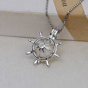 Colgante de Plata de Ley S925 Wenchi con Diseño de Barco Pirata y Girasol, Accesorio para Hacer Joyas, Dijes para Collares de Mujer de 6-8 mm, Componentes para Bisutería - Product Image 1