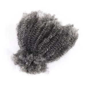 Salt and Pepper Afro Kinky Bulk Human Hair <strong>Grey</strong> Color for Braiding <strong>Braids</strong> 50gram - Product Image 6