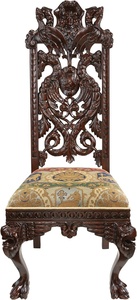 CH-C057, chaise d'<span class=keywords><strong>évêque</strong></span> d'église en bois de chêne massif personnalisée par manufacture, chaise d'église en bois de chêne sculpté simple plus d'option de couleur - Product Image 2