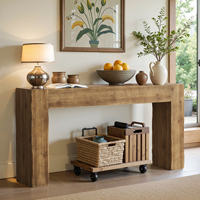 Table console minimaliste en bois massif sur mesure pour salon - Écologique, durable, facile à assembler