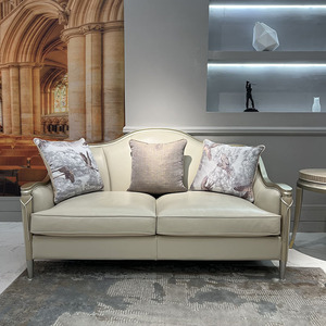 European Modern Leather <strong>Sofa</strong> 123 Combination Luxury Curved <strong>Wooden</strong> <strong>Frame</strong> <strong>Sofa</strong> American Fashion Furniture Living Room Set - Product Image 3