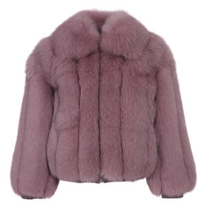 Giacca in Vera Pelliccia Spessa, Calda e Morbida, Lussuosa, con Collo Svolgibile, Logo Personalizzato, Invernale, da Donna, in Vera Pelliccia di Volpe, Casual, Streetwear, <span class=keywords><strong>Tutto</strong></span> in Pelliccia - Product Image 1