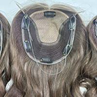 Listo para Enviar: Topper de Cabello Humano Virgen de Alta Densidad 6*7 con Base de Seda y Trama, para Aumentar Volumen, ¡Producto de Salón de Venta Caliente!