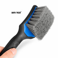 Brosse de nettoyage de pneus de voiture ATUO TIGER bleue et noire, brosse de nettoyage de tapis, brosse à récurer les pneus, brosse de detailing automobile