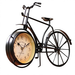 European Vintage Bicycle Design <b>Retro</b> <b>Desk</b> Clock Iron Wrought Luminova Quartz Silent Needle Display Home Decoration - Product Image 4