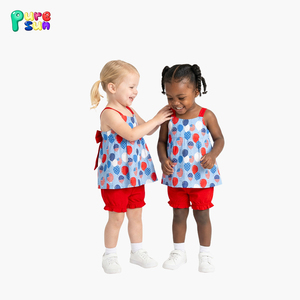 Set di <span class=keywords><strong>Abbigliamento</strong></span> Estivo per Ragazze Puresun, Design Professionale con Stampa Cartoon, in Cotone Traspirante Personalizzato - Product Image 1