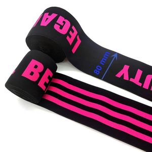 Extra Wide Jacquard Logo 8 CM Spandex/Nylon <b>Webbing</b> with Thick Elastic Band for Clothing Good Price Double Waistband Shorts - Product Image 1