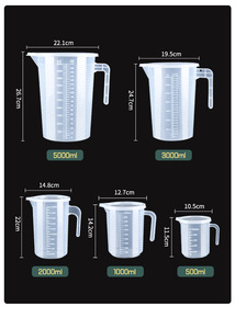 Bộ cốc đo bằng nhựa không thể phá vỡ, Bình đo cấp thực phẩm, có thể xếp chồng và an toàn cho máy rửa chén, tuyệt vời cho dầu, giấm, nhiều hơn nữa - Product Image 5