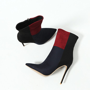 <span class=keywords><strong>Stivali</strong></span> corti da <span class=keywords><strong>donna</strong></span> a tacco alto con tacco a spillo multicolore di grandi dimensioni - Product Image 3