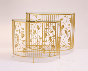 Chaises de mariage Factory Namchi, couleur or luxueuse, ensembles de tables basses décoratives en métal, décoration intérieure de salon, table basse - Product Image 6
