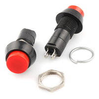 Saklar tombol tekan 2pin, seri PBS-11A, tombol merah kuning putih hijau, mengunci sendiri tombol bulat 2A/250V