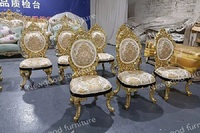 Ensemble Table à Manger Baroque Or Royal Design Européen de Luxe pour Maison Villa Hôtel en Métal pour Salon Salle à Manger Meuble de Maison