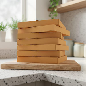 Caja <span class=keywords><strong>de</strong></span> Pizza Personalizada al por Mayor con Logotipo Impreso, Material Kraft Ecológico, Diseño Ventilado, Caja <span class=keywords><strong>de</strong></span> Embalaje <span class=keywords><strong>de</strong></span> Pizza Corrugada - Product Image 3