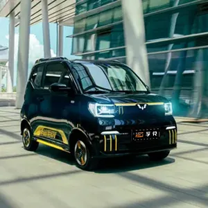 Carro elétrico puro, wuling hongguang mini ev 3-porta 4 lugares hatchback alcance 120km com ar condicionado carro elétrico adulto